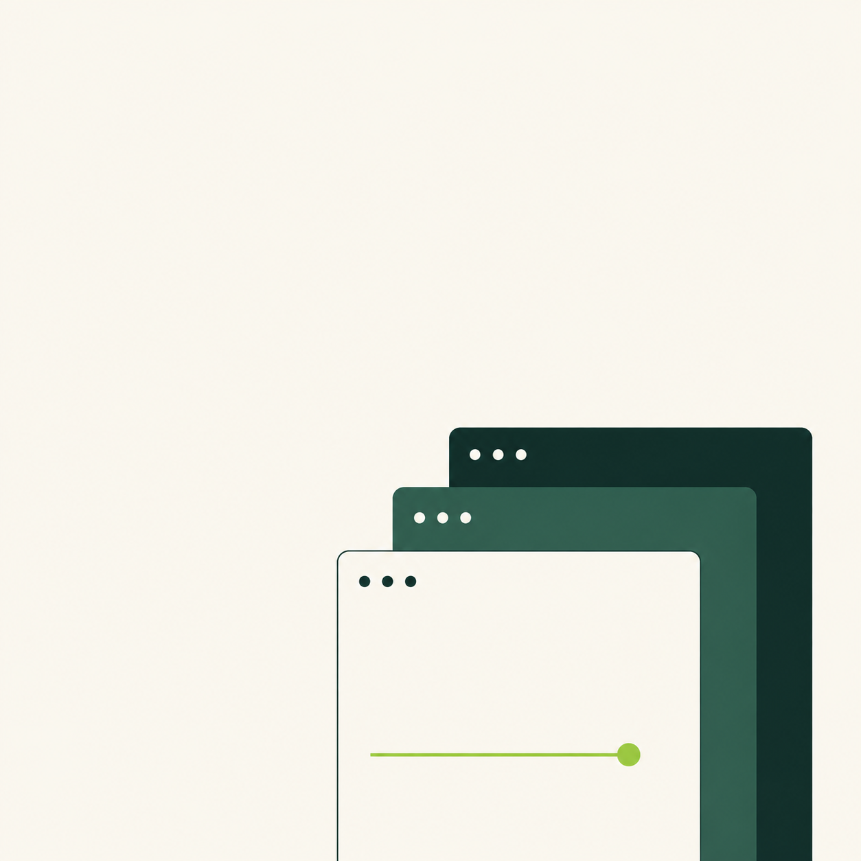 Minimal layered website panels
